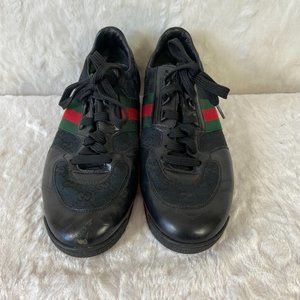 Black Gucci Leather Nappa Gucci Gucci Moorea Casual Mens 7 Sneakers